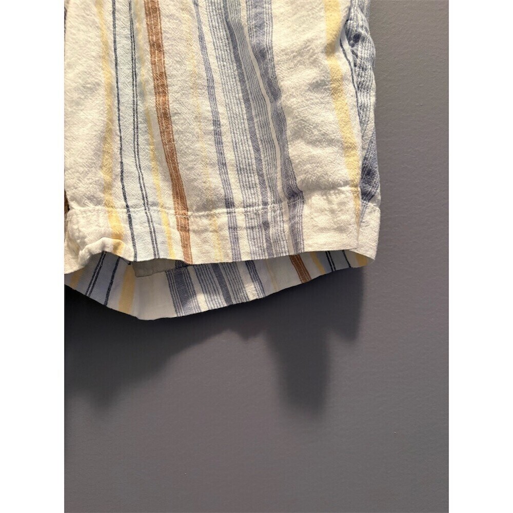 Lucky Brand Sleep Shorts Womens Size S Cream Tan Blue Striped Drawstring - Picture 5 of 10